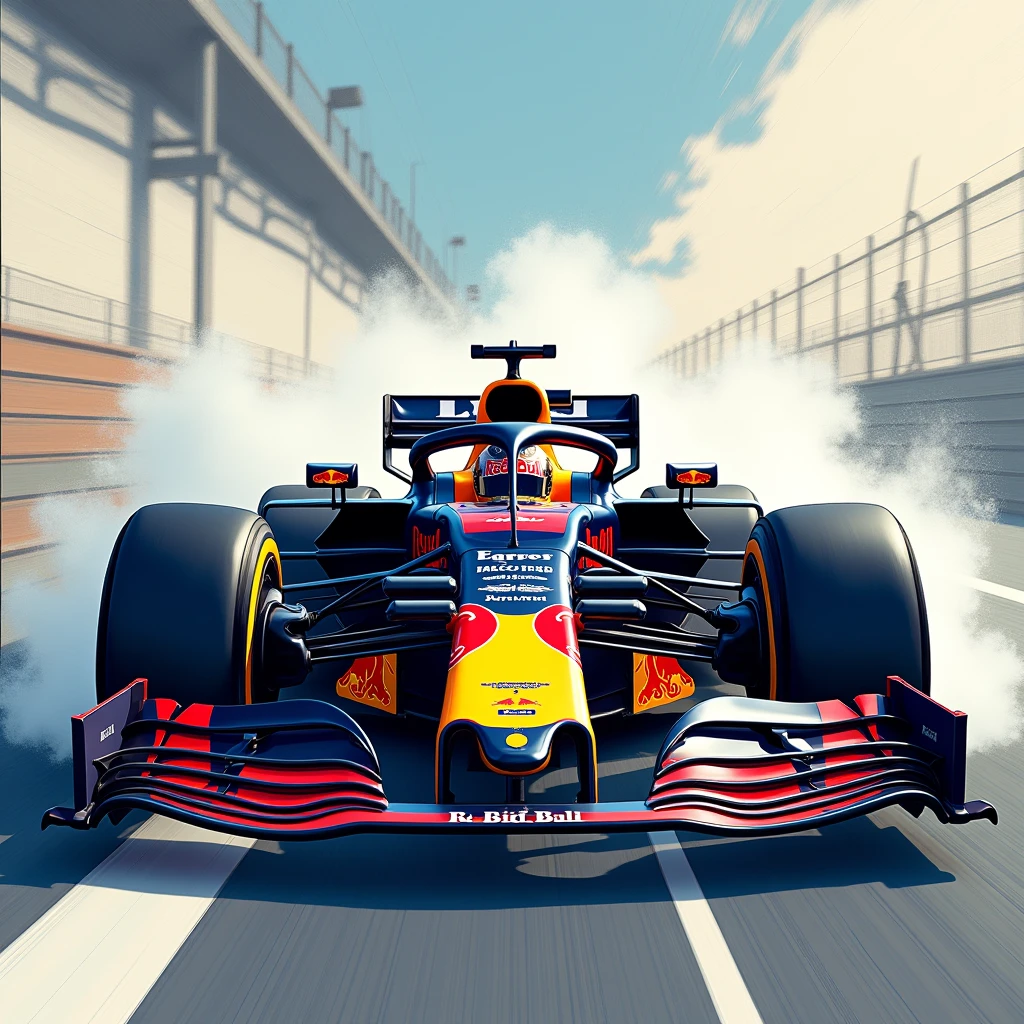 Redbull F1 car as anime phone wallpaper