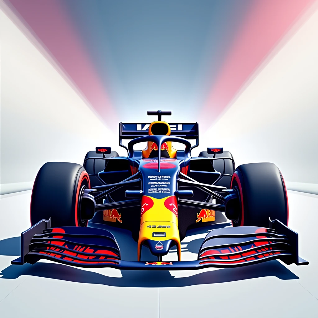 Redbull F1 car as a mobile phone wallpaper in anime format, not so long press