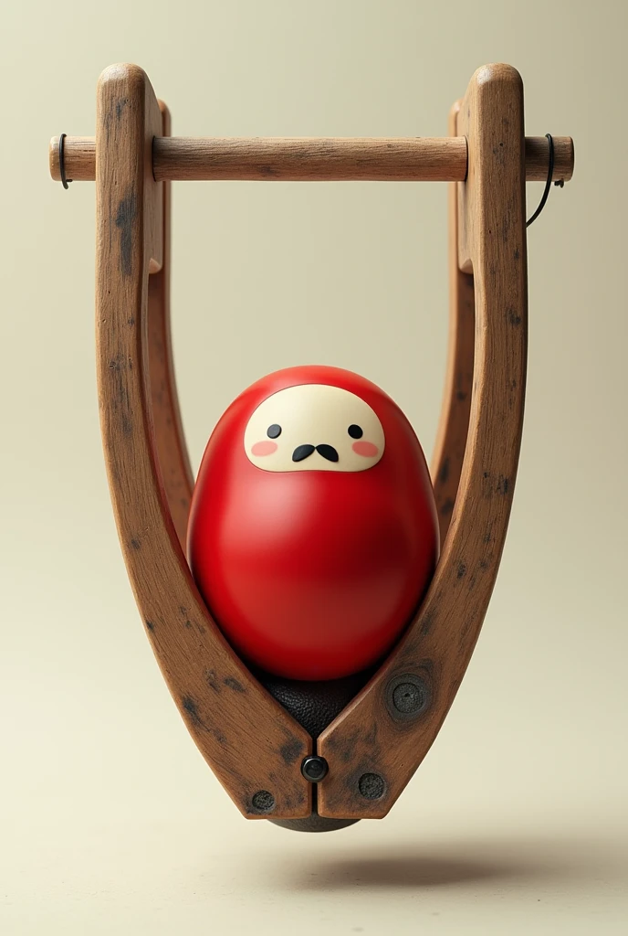 Daruma doll on slingshot