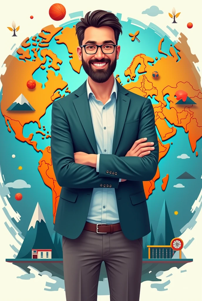 Logo of Manoel Henrique as a geography teacher 