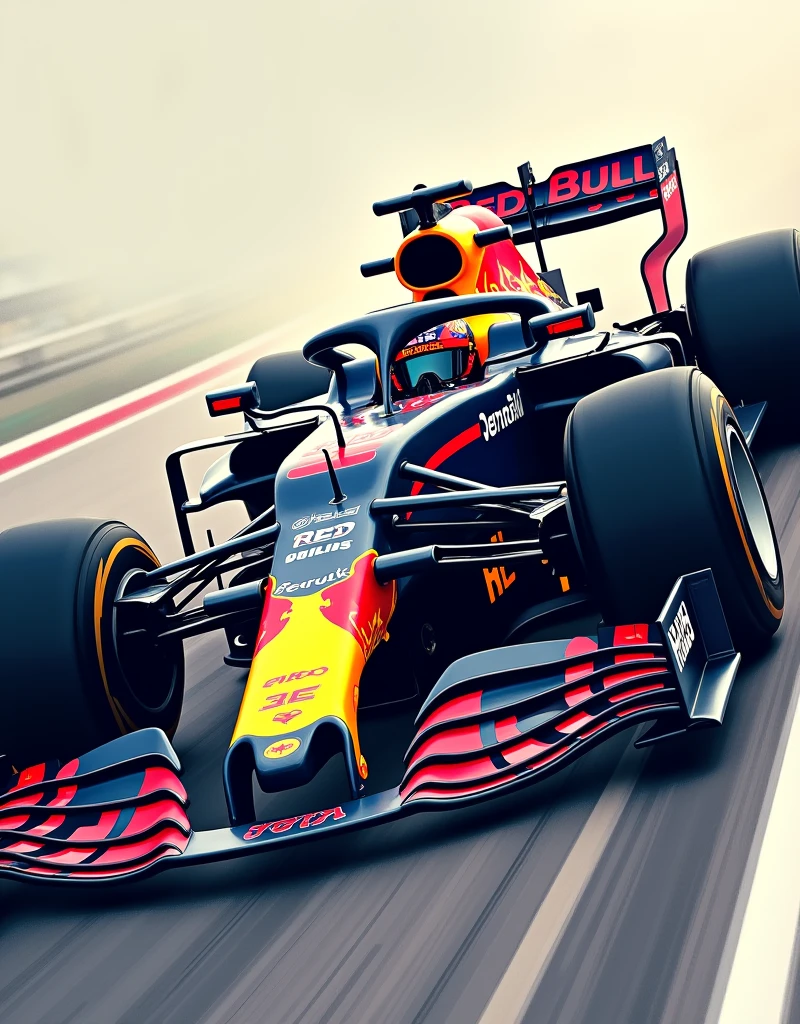 Redbull F1 car as anime phone wallpaper