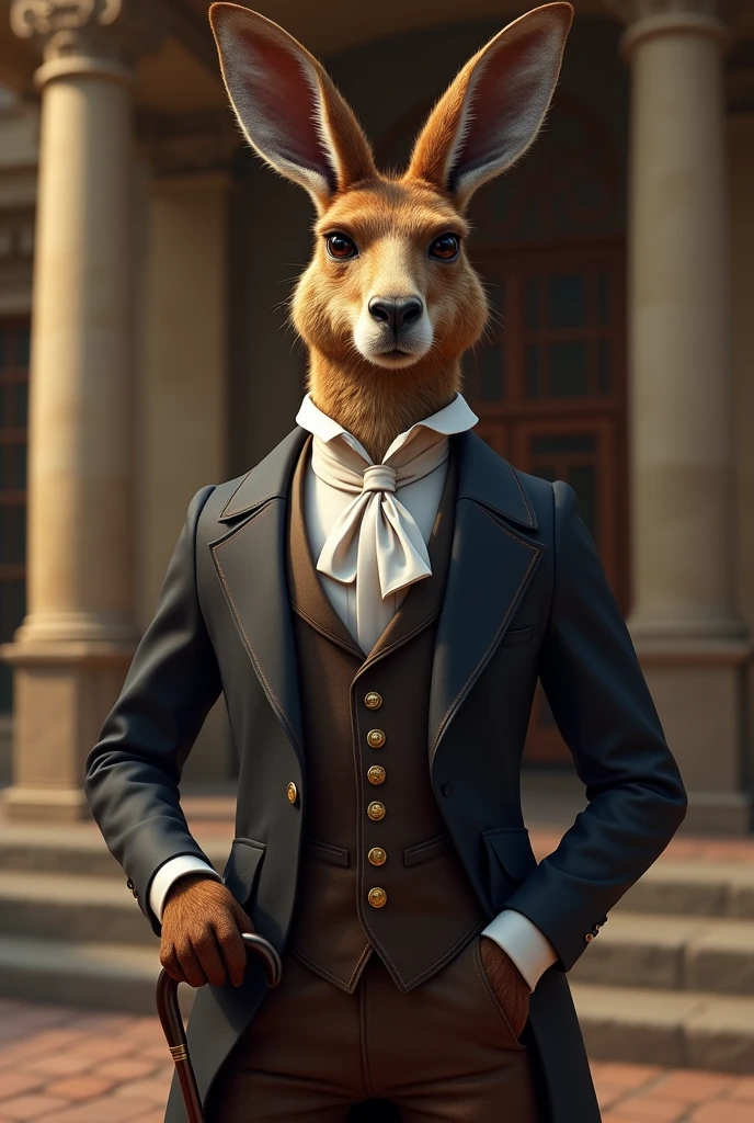Gentleman kangourou en habits de noble