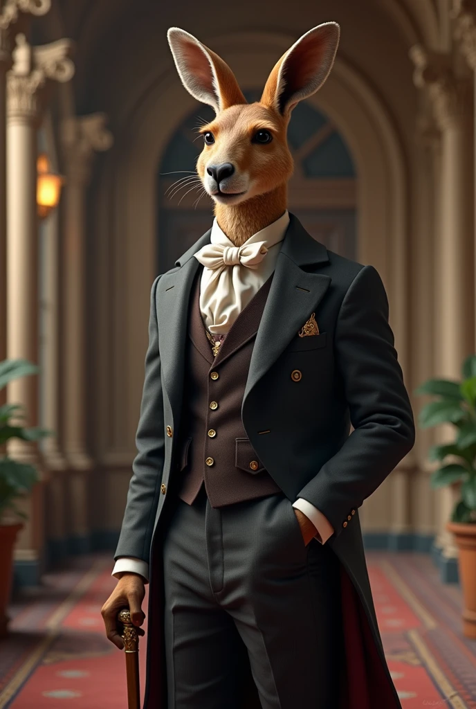 Gentleman kangourou en habits de noble