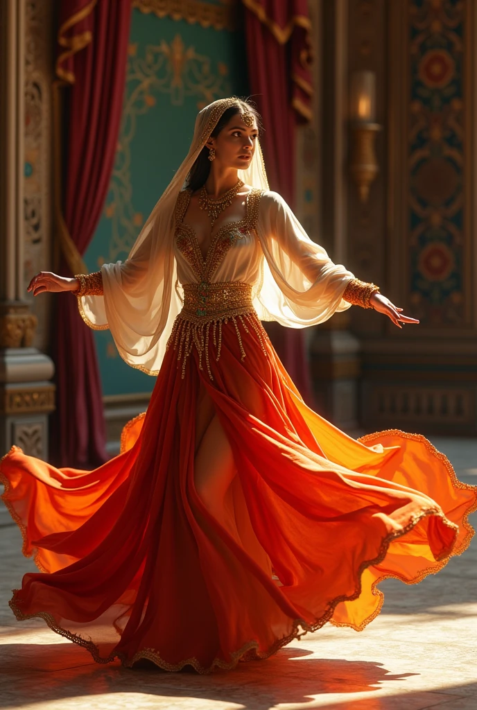 Woman performing Arabic dance