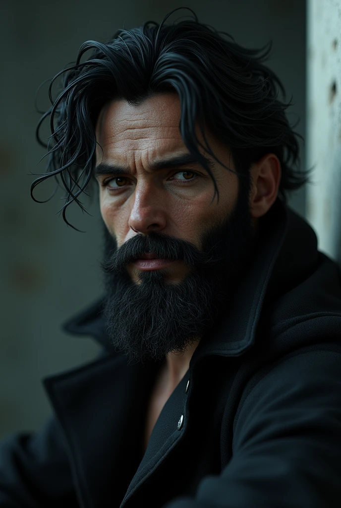 Dark-haired man with beard and goatee