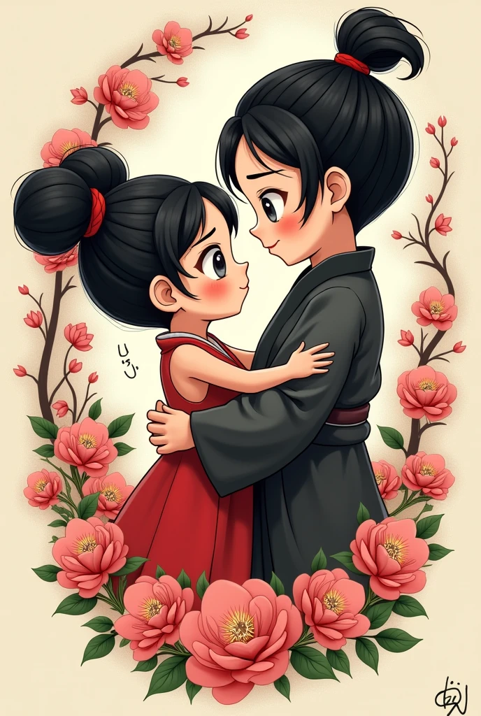 Create a pucca and garu couple tattoo design