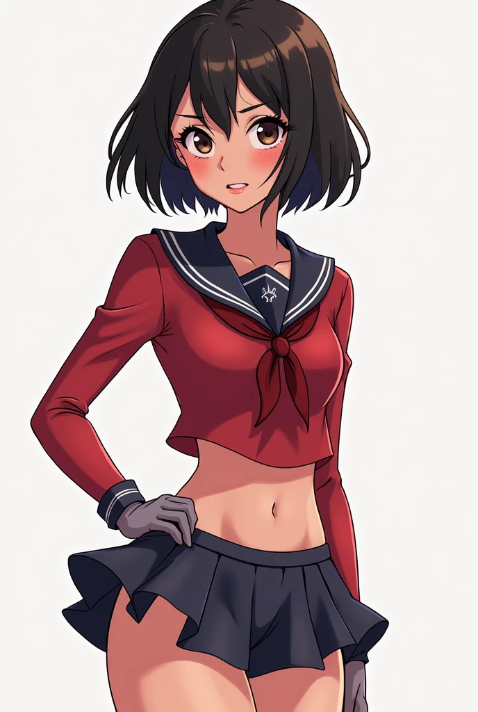Draw penny parker from spider-man: Into the Spider-Verse anime style in school uniform showing her underwear in a very erotic way