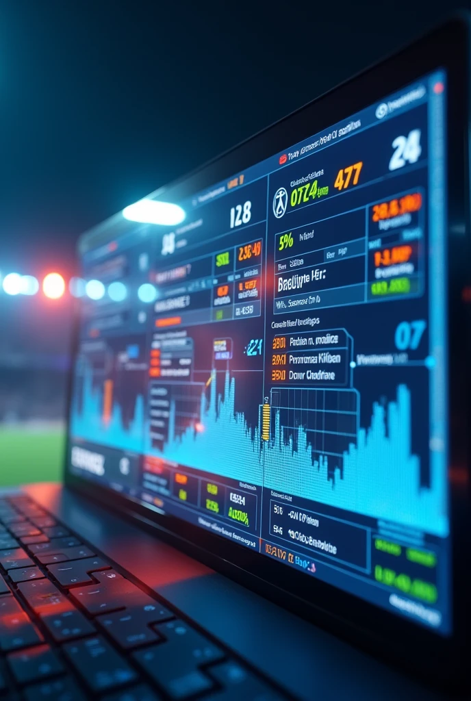 Sports graphics or statistics on screen, with a highlighter.