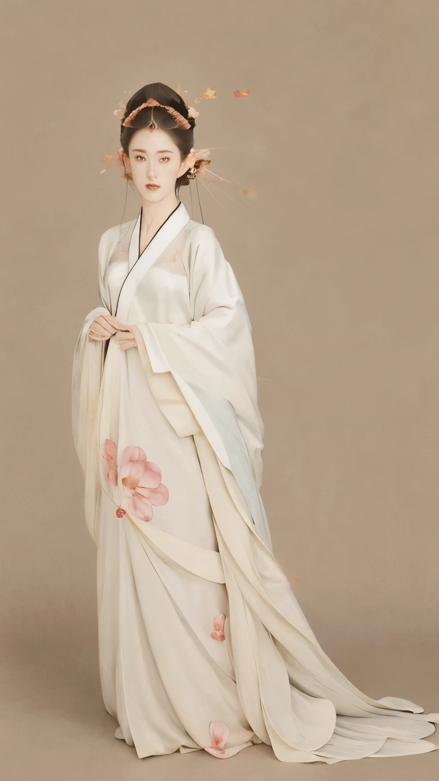 (1 girl:1.4),solitary, Gorgeous, Extremely detailed,(Joshua Middleton Comic Cover Art:1.1), (action:1.2),(Concretism:1.2),(Hyperpolarization:1.5),Colorful,The most detailed,white gray background, White Hanfu, Soft colors, (masterpiece, Top quality, best quality, Official Art, beautiful and aesthetic:1.2),
