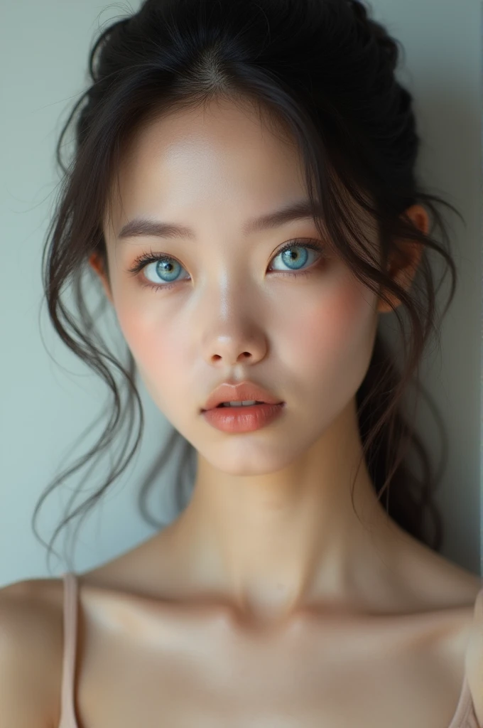 Jeune mignonne au yeux bleu sans habille