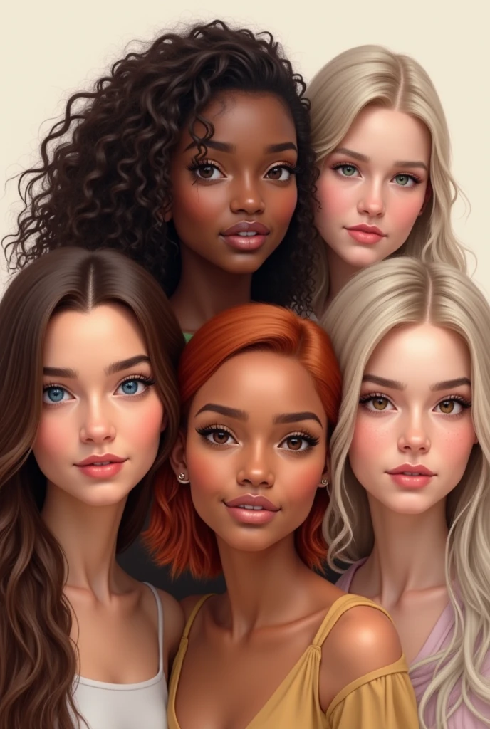 👩🏻👩🏻🦱👩🏻🦰👱🏻♀️👩🏻🦳