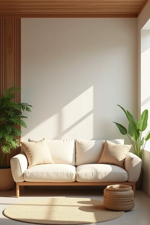 ((Highest quality)), ((masterpiece)), (detailed), Natural style room、in front of the sofa