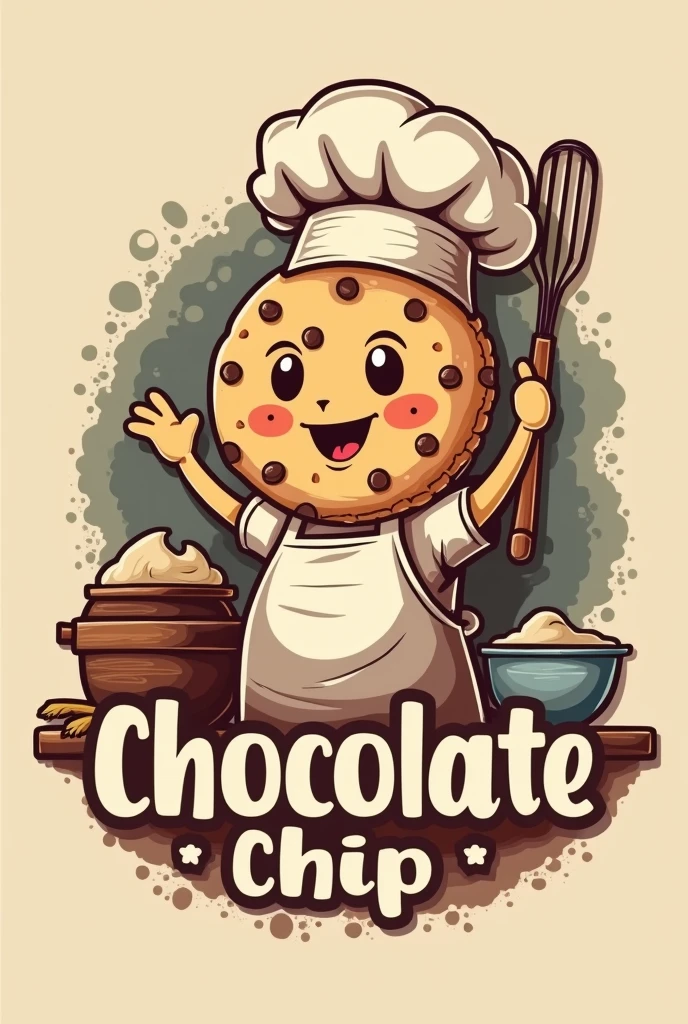 Chocolate chip cookie baking logo for entrepreneurship