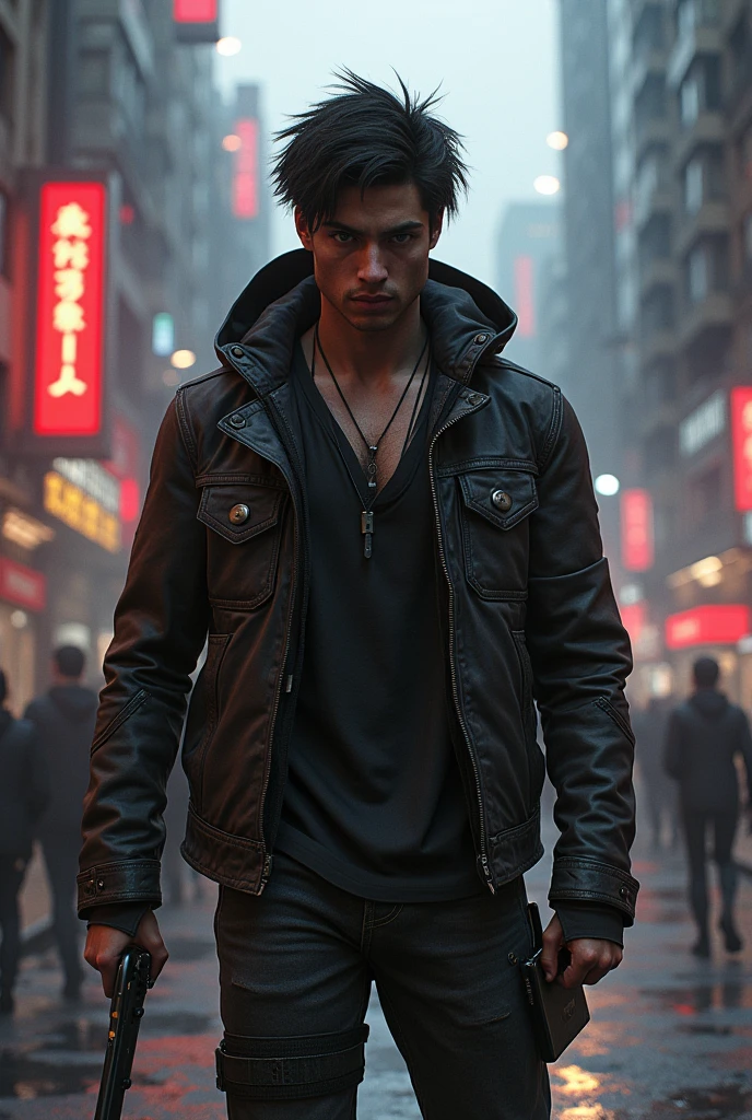Make a character similar to the protagonist of Infamous Second Son Delsin Row but without powers and put it 