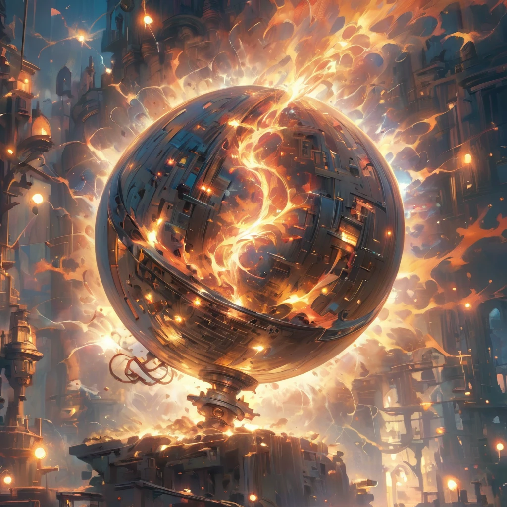 mechanical, sphere,spark,electricity