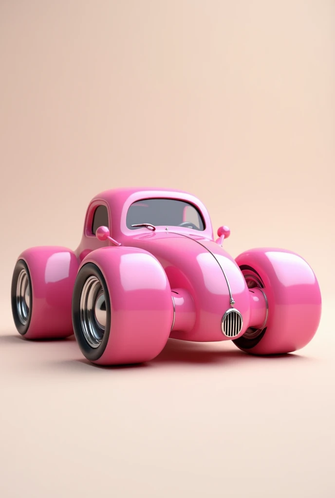 Car with pink very big wheels