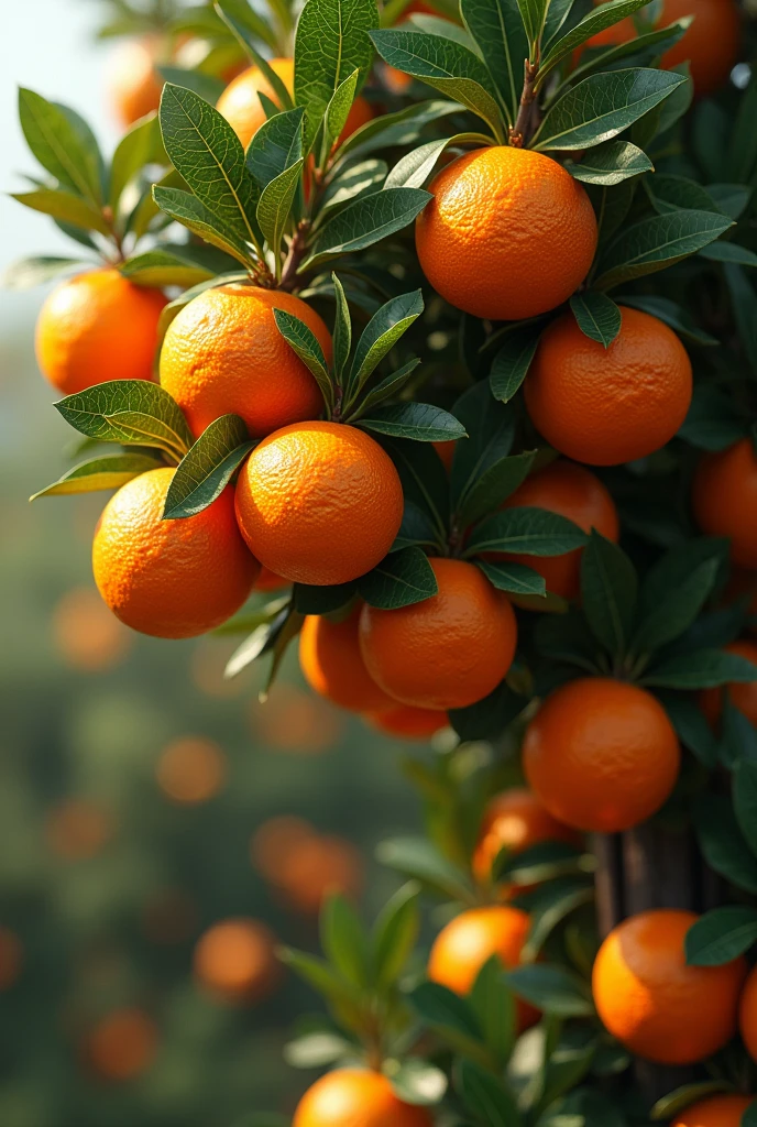 Orange tree, with oranges exposed, realisitic.