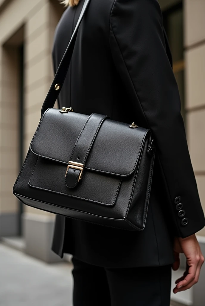 Luxury creative black leather bag