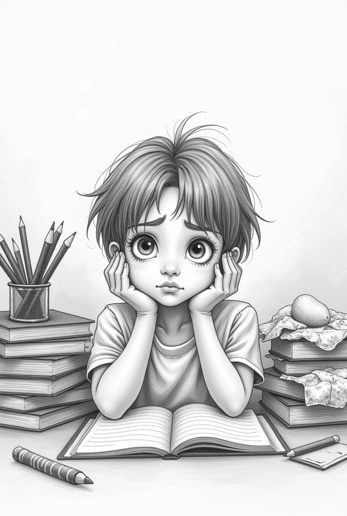 Create a cover page related to the topic "learning problems" that is easy to draw in pencil