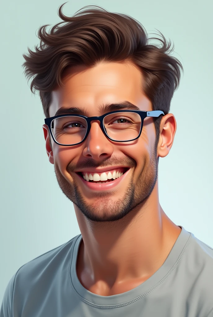 A picture of my boyfriend Create a drawing of my boyfriend He is tall Handsome Strong Nice smile Wears clear glasses