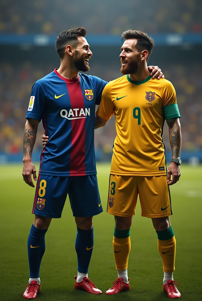 Neymar with Messi