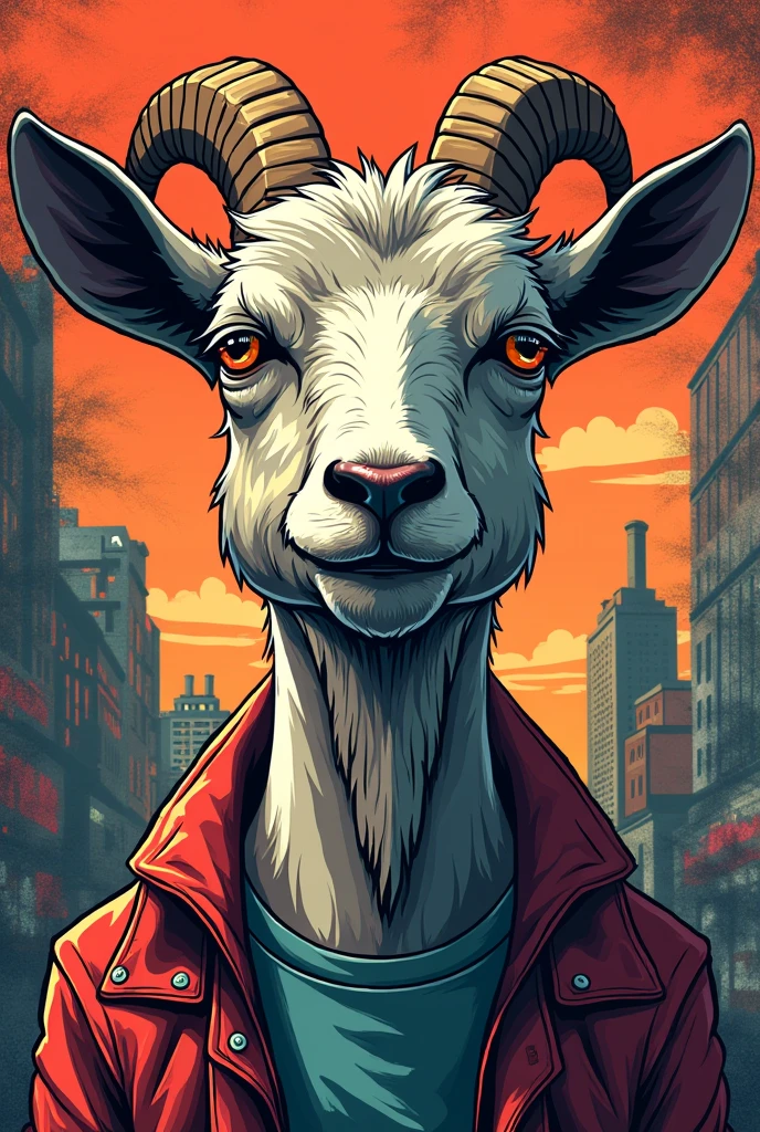 I want a design for a goat with old school urban reggaeton music. Let it not be so retro,  that the data is as of Saturday, September 14, at 6:00 p.m.:30 and that has the name of the brand that is @chivaeventosuio