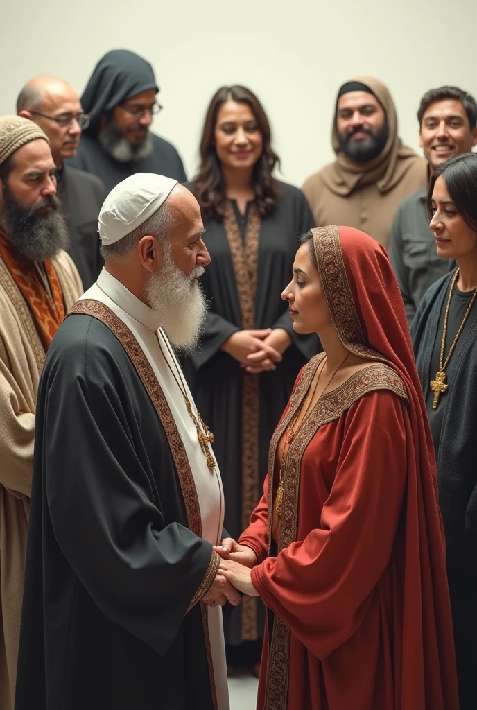  A powerful image of diverse people with different religions holding hands 