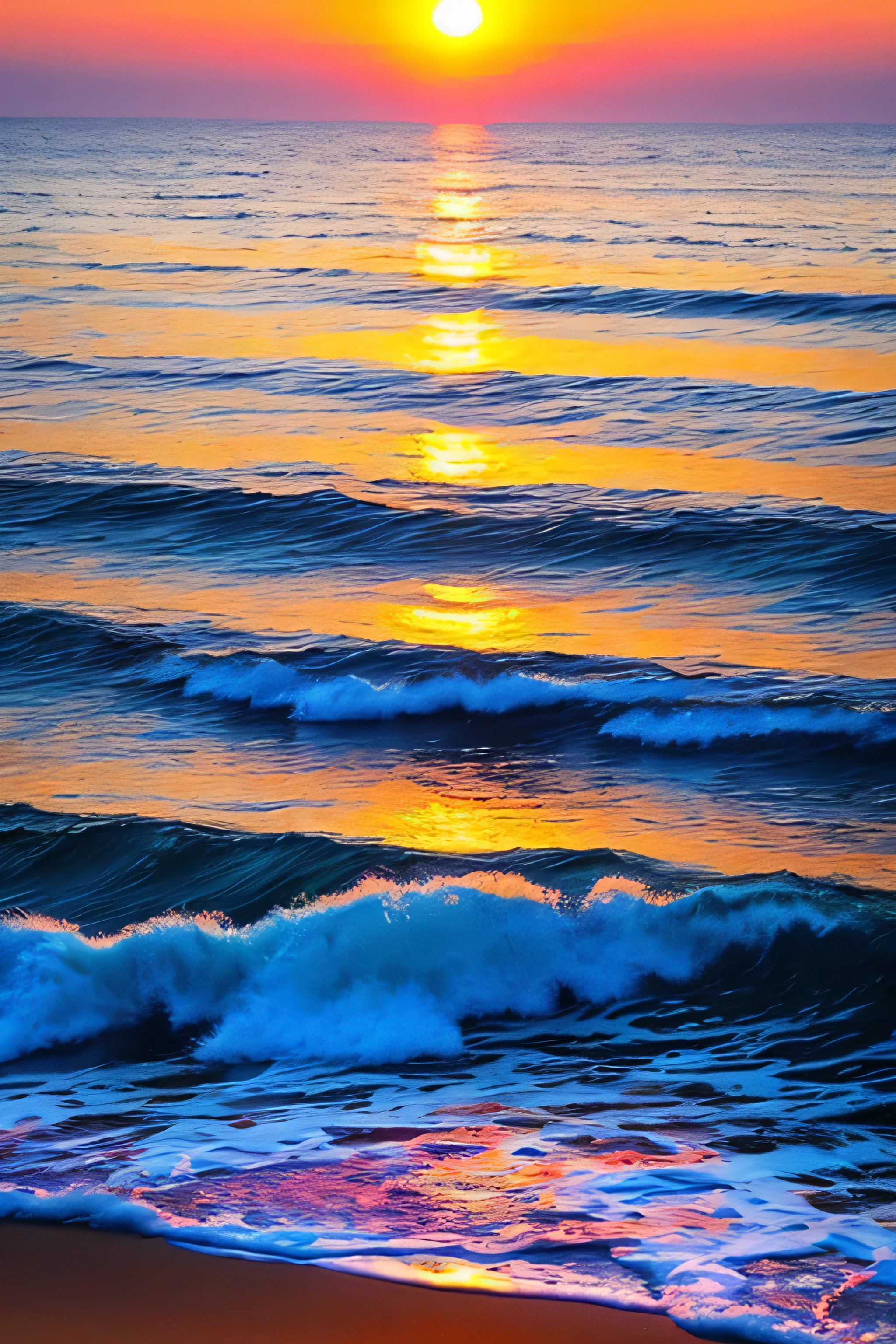 Beautiful sunrise background on the sea, Blue Water