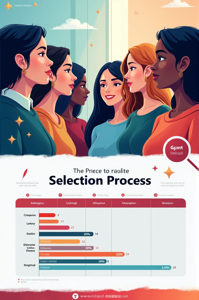 Create an image for a presentation sheet about the selection process that shows its importance and connection to human talent., and right there a Gantt chart to see if it matters