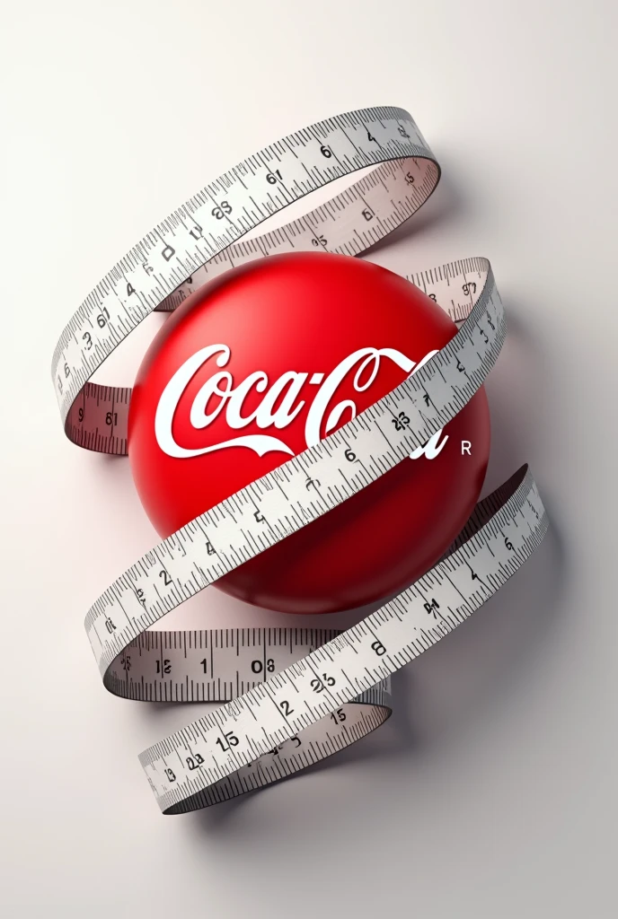 Make the Coca-Cola typography with a measuring tape around it