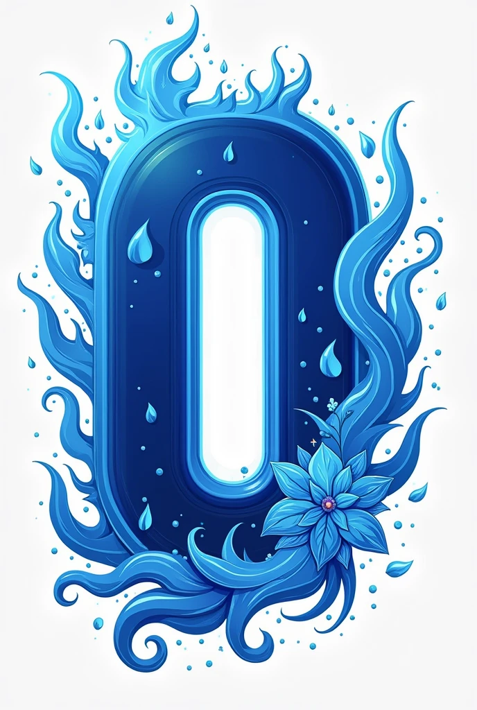 Men's volleyball uniform (shirt) with the number 0 in blue colors with flames and flowers