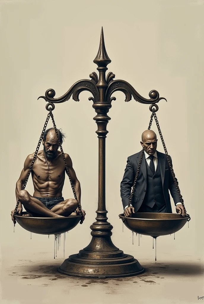 tattoos of a scale with a poor man on one side and a rich man on the other side 2024