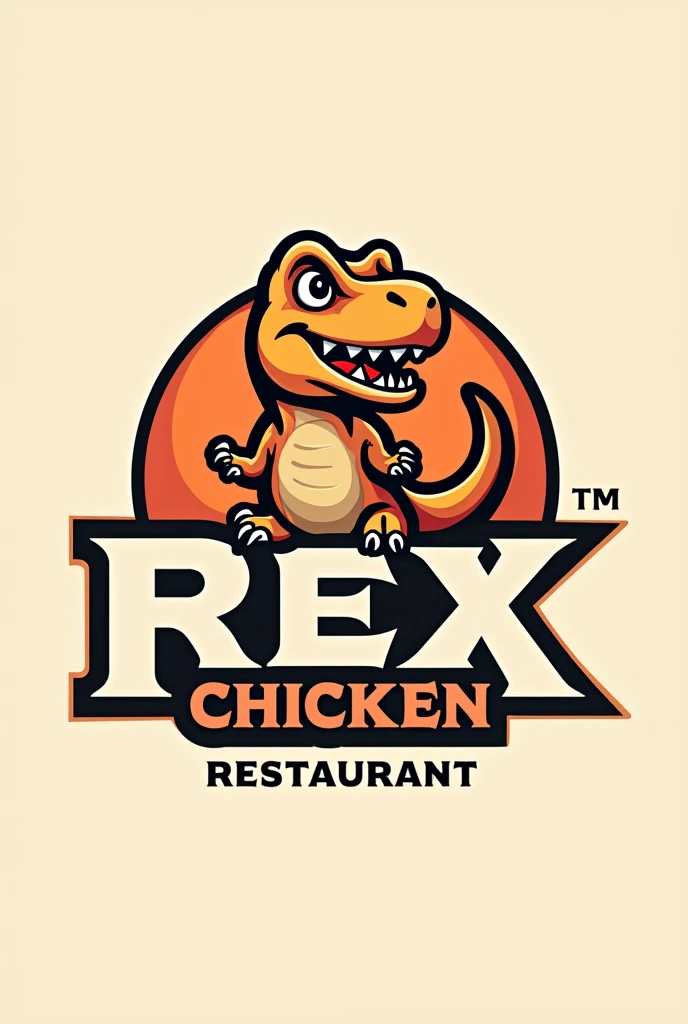 Create me a logo for a chicken restaurant with the name Rex chicken restaurant as a representative of this a rex dinosaur