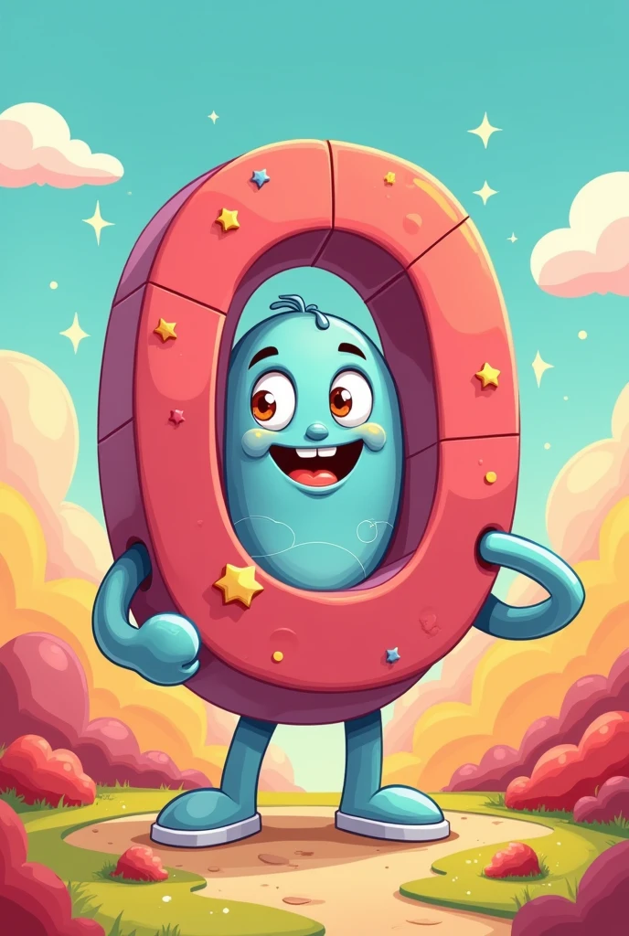 magnet, cartoon style, with body