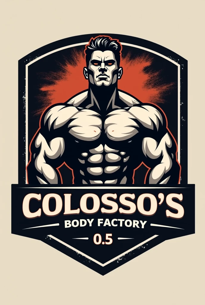 Logo for a gym containing the words Colosso's Body Factory and 0.5