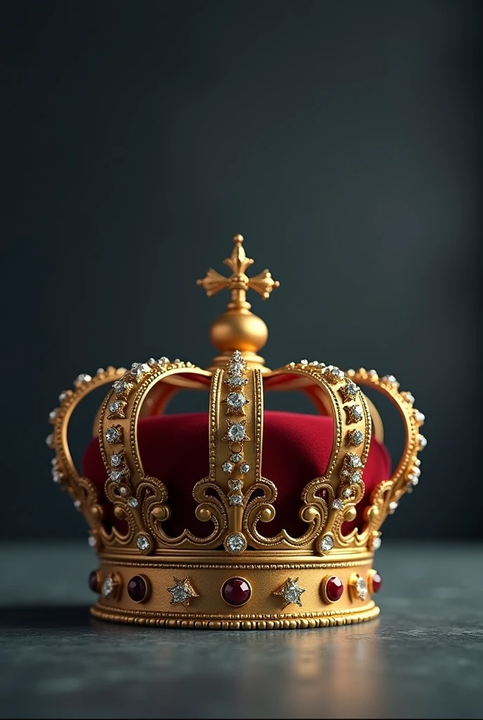 create a golden crown on a dark gray background