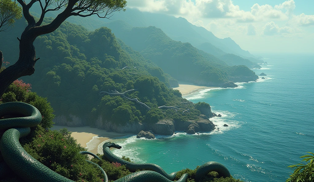 Lots of snake on the sea island