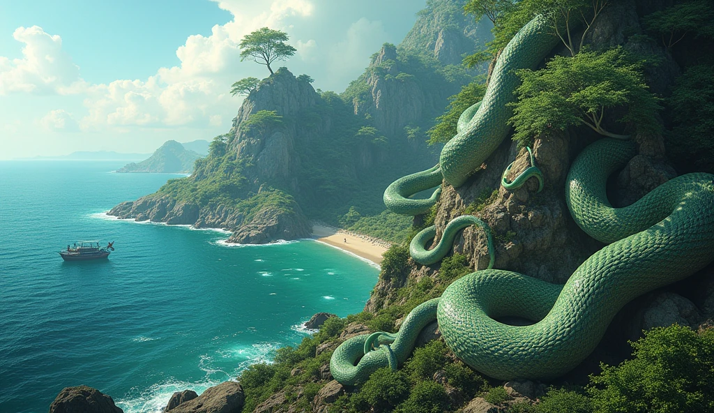 Lots of snake on the sea island