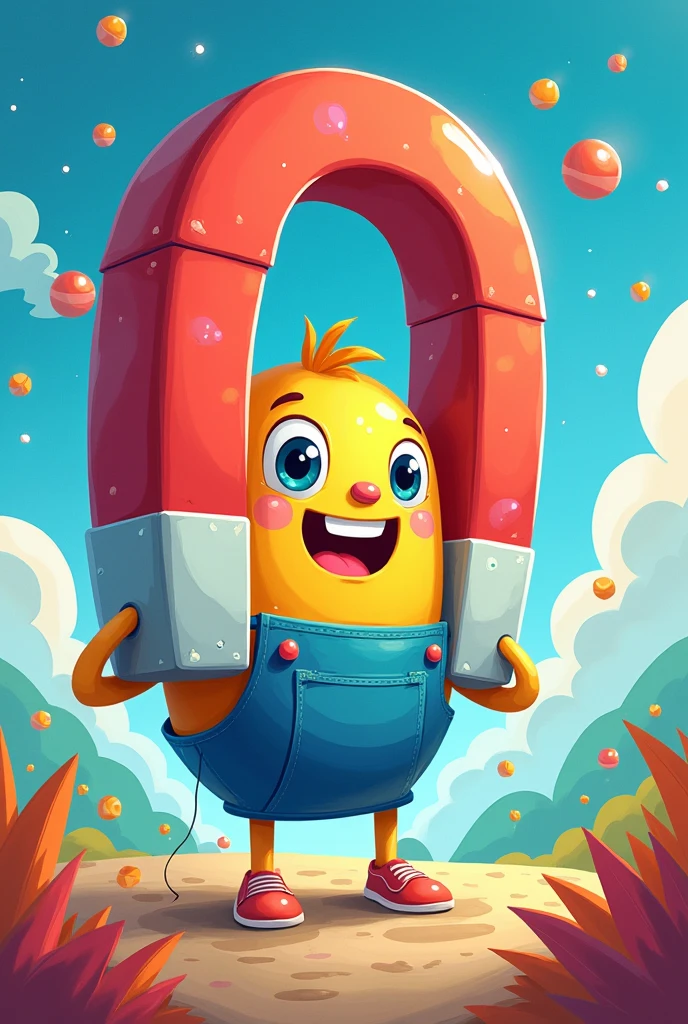 magnet, cartoon style,