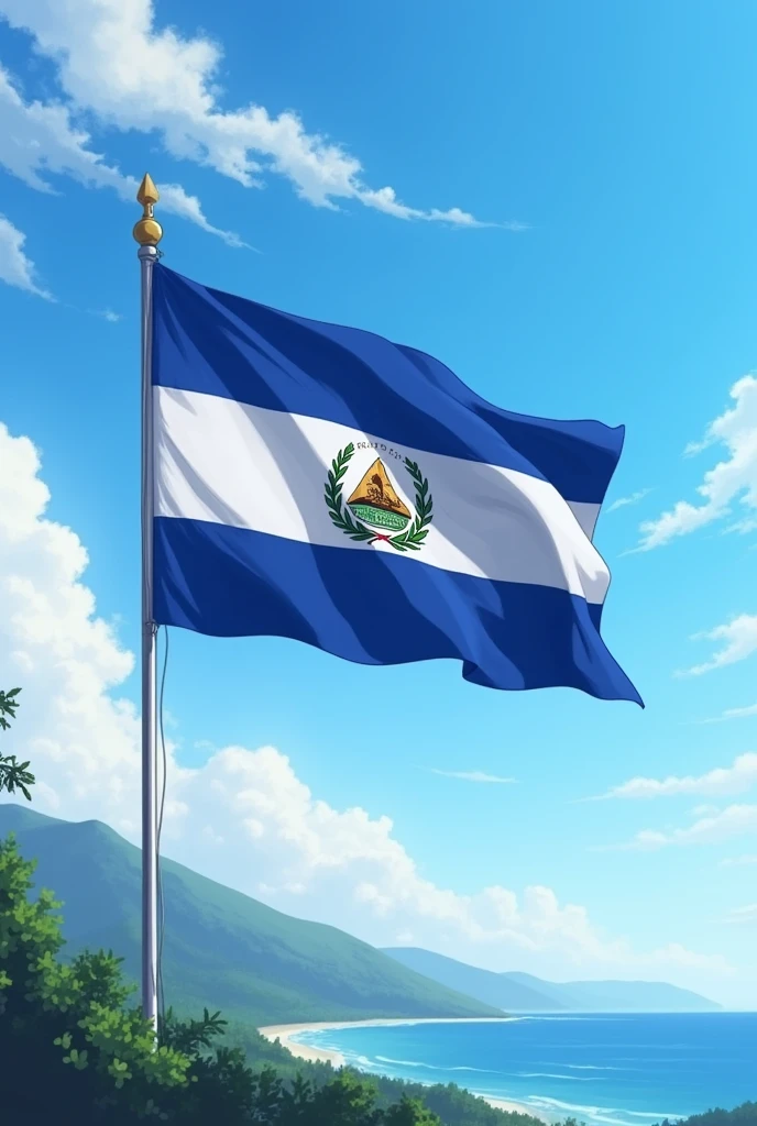 A beautiful flag of the country Nicaragua