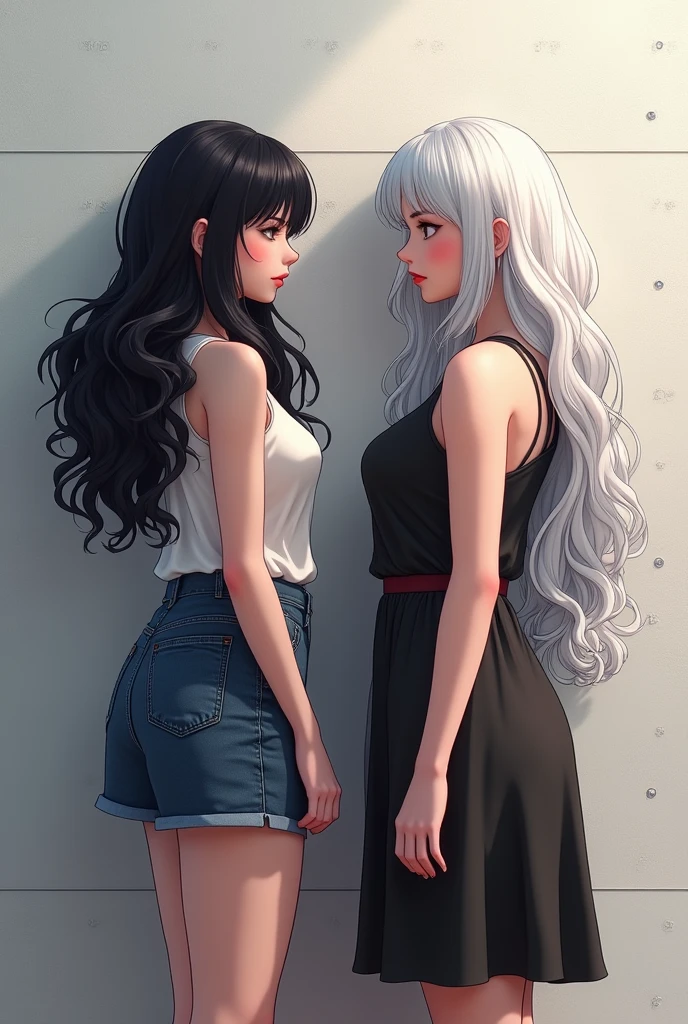A Wall.And dark-haired, with a more innocent face and wavy hair, to white Eva, with a slightly heavier and flirtatious look and white hair or depending on what I like, more silver or grayish
