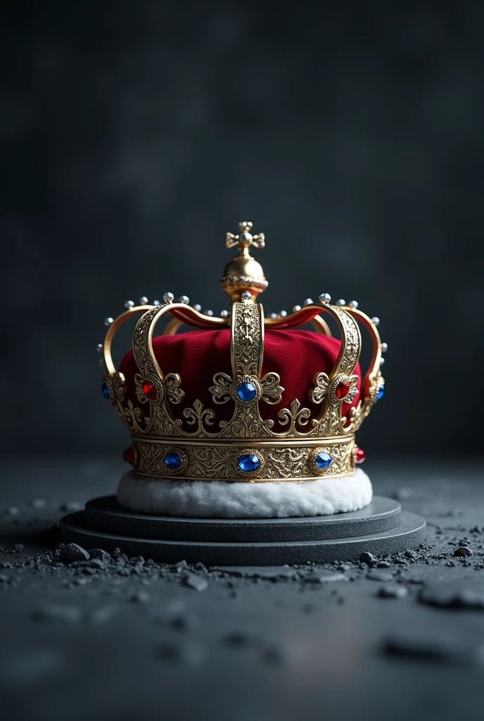 create a royal crown on a dark gray background