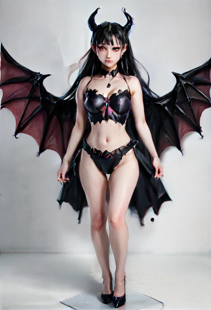 A demonic woman with large bat-like wings、Devil Woman