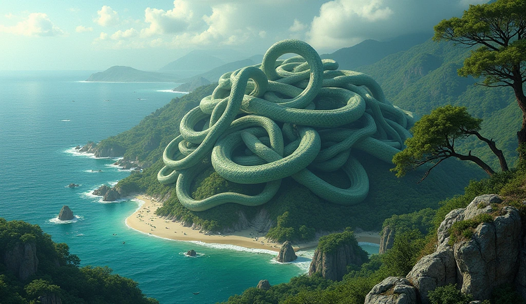 Lots of snake on the sea island