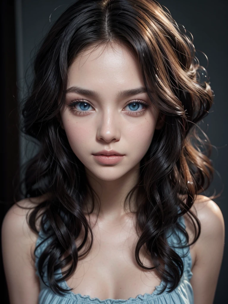 Create a tall black model with blue eyes and curly hair using Nivea cream in a blue tin
