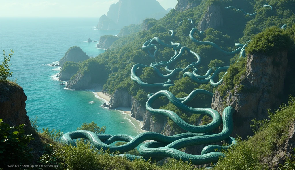 Lots of snake on the sea island