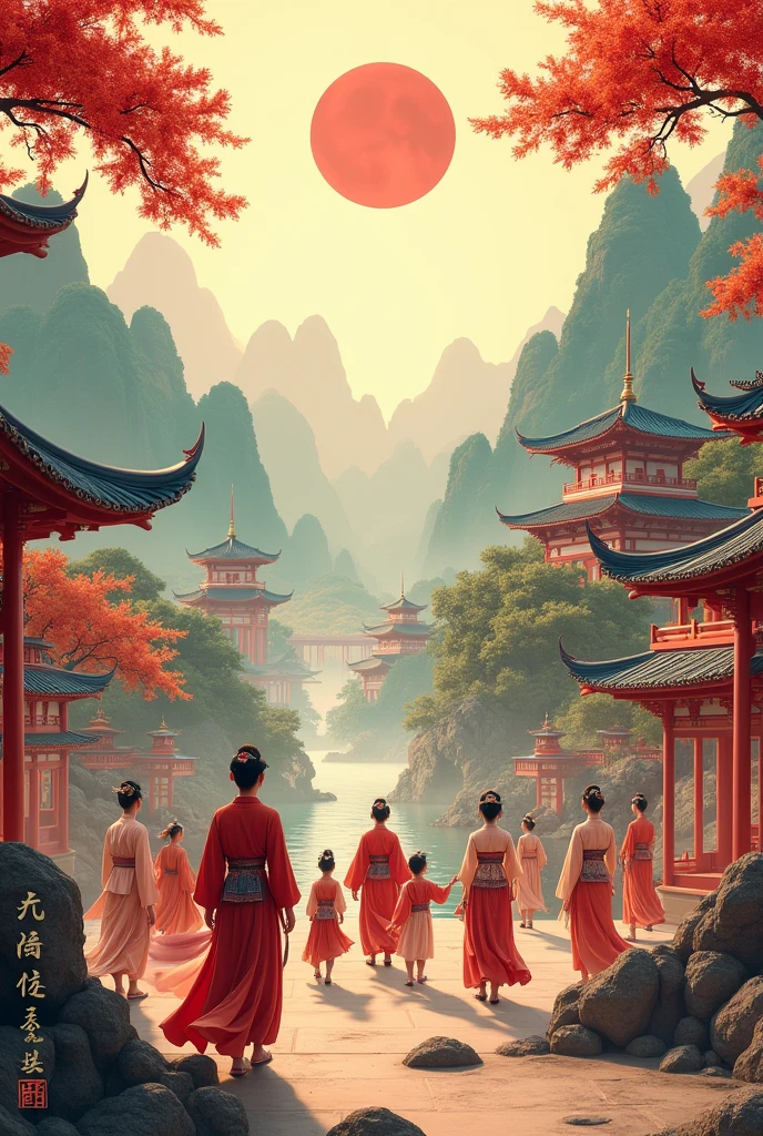 Asian culture with traditions 
