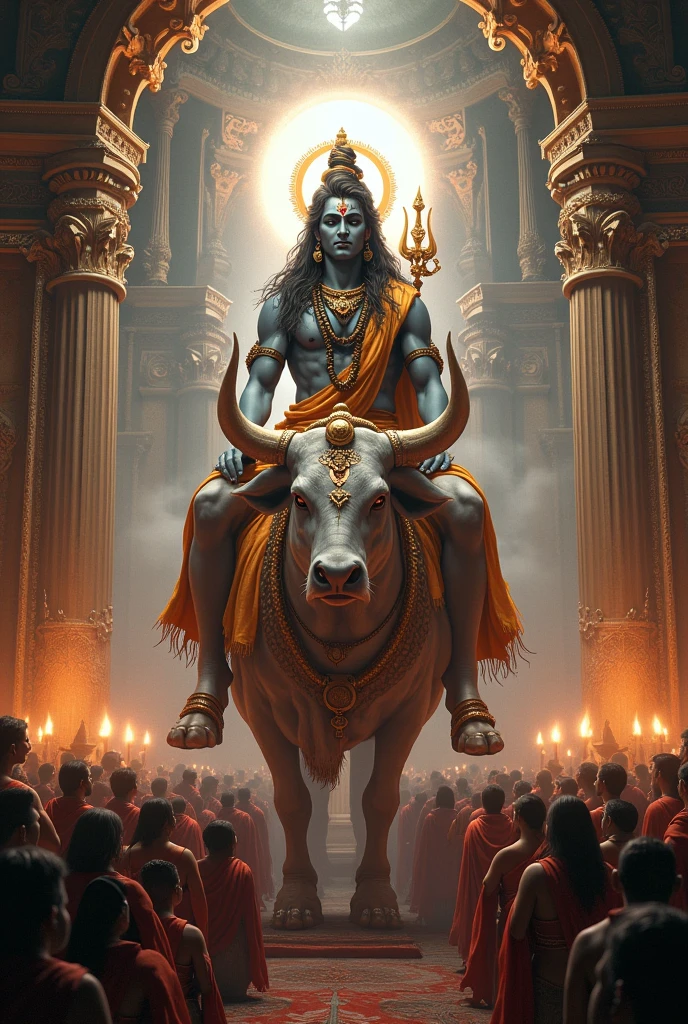 God shiv and his nandi big image man worship him