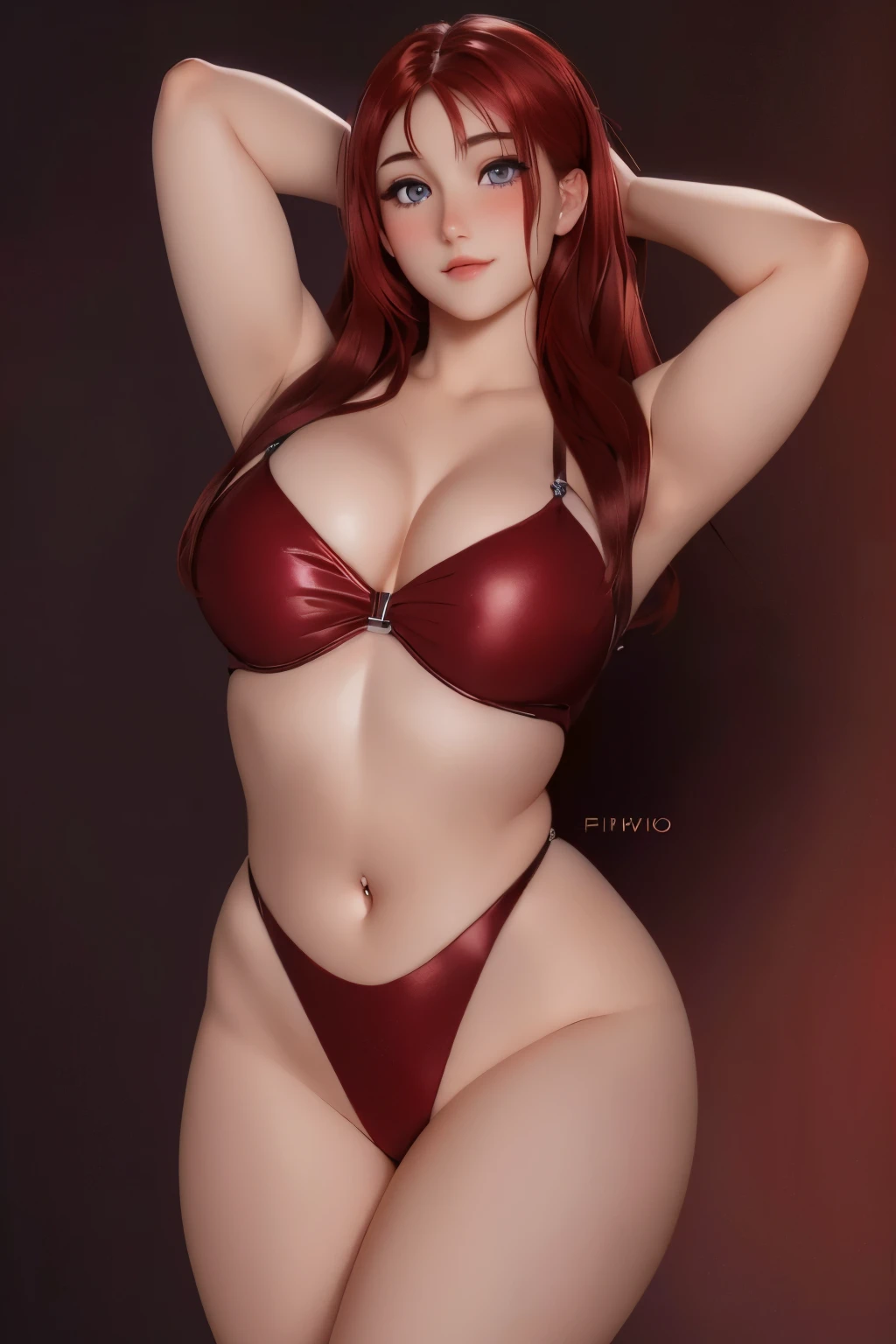 abdomenurdres, 1 girl, star eye, blush, (realisitic:1.5), (work of art, Extremely detailded CG unity 8k wallpaper, best qualityer, high resolution:1.2), (ultra_detailded, ultra HD:1.2), (pixiv:1.3), perfect lighting, distinct, (bishoujo:1.2), looking ahead at viewer, engine unreal, side lighting, face perfect, detailded face, gorgeous eyes, Face pretty, (shining skin:1.3), idol, (abdomen), ulzzang-6500-v1.1, soft smiling, trunk, (dark red hair), (simple background), ((darkness background)), (Depth of field), close up, Selfie