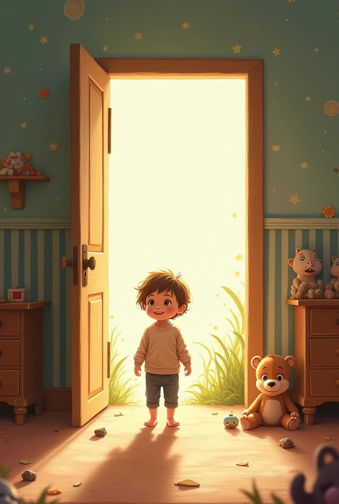 A child enters a room